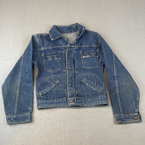 Vintage Gauchos Denim Jean Jacket Mens Sz 38 (Chest) Selvedge - Picture 1 of 10